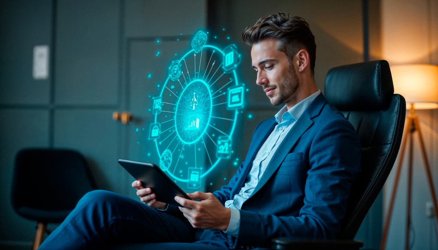 Business professionals discussing AI solutions